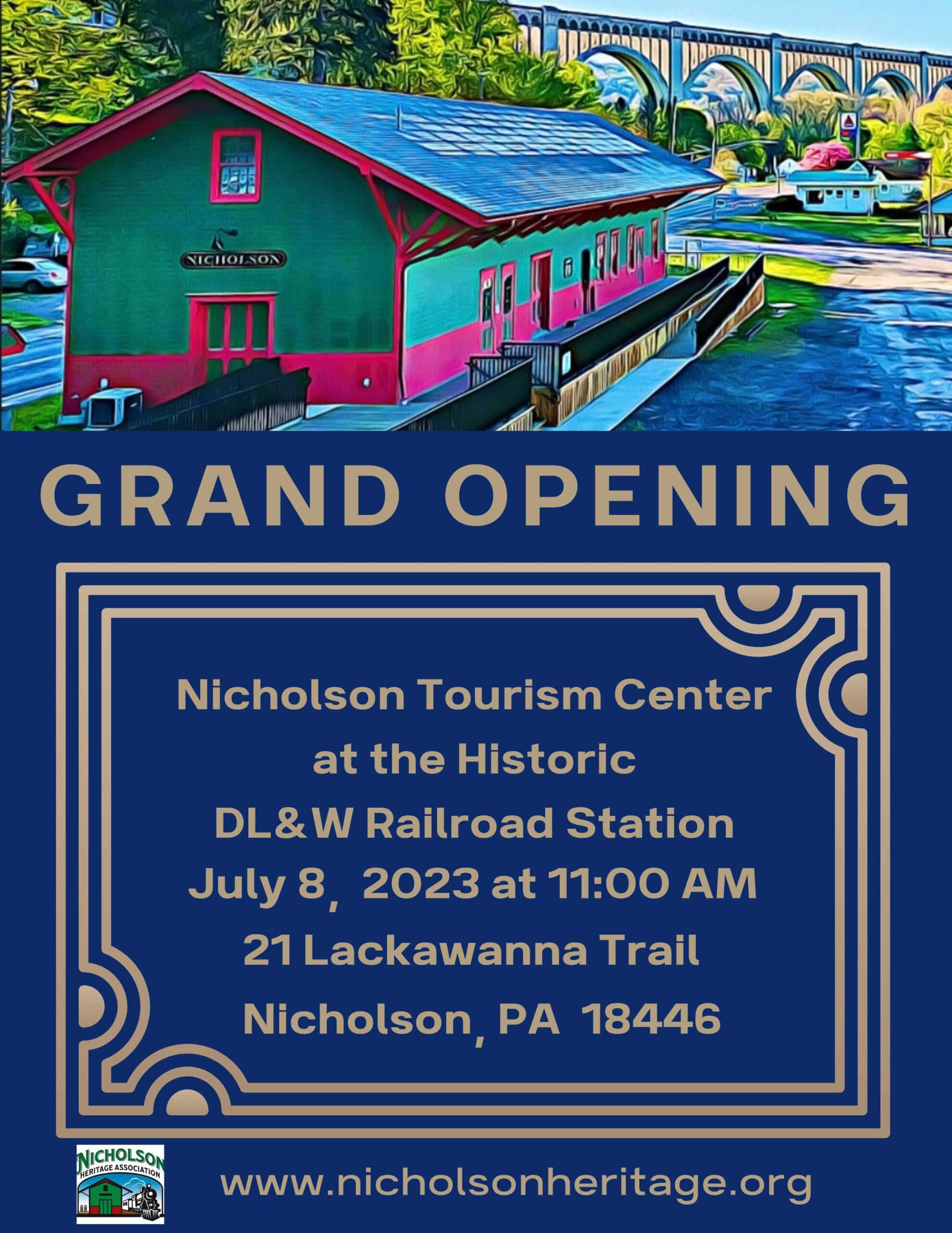 Nicholson Tourism Center at the Historic DL&W Railroad Station Grand Opening - July 8-2023 - 11 am